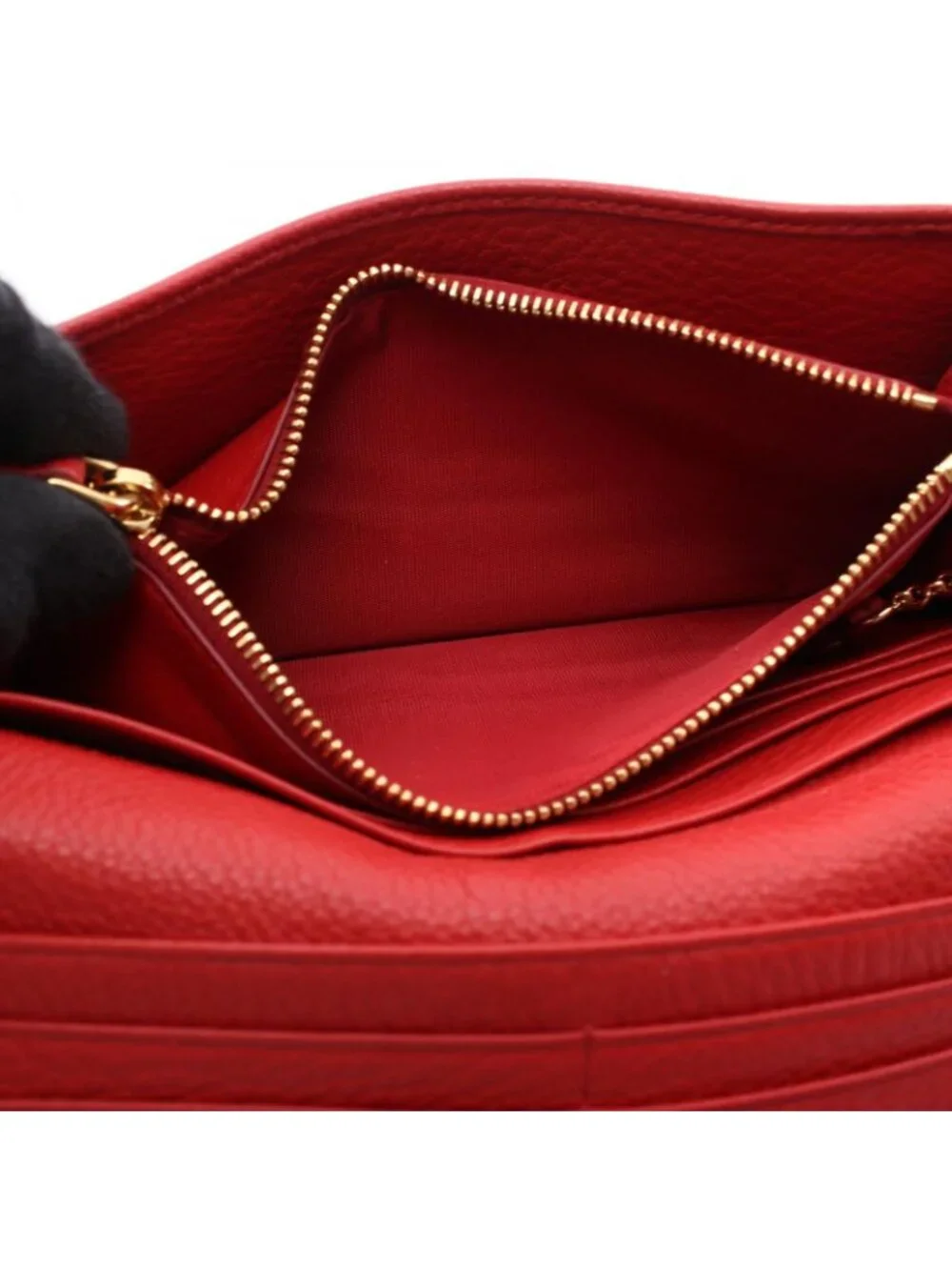 Prada Bifold Wallet Red Leather